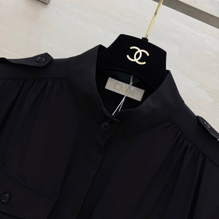 CHLOE 26S STAND COLLAR SILK SHIRT STYLE 51