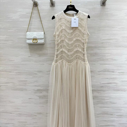 DIOR 26S SLEEVELESS LACE MAXI DRESS 1400