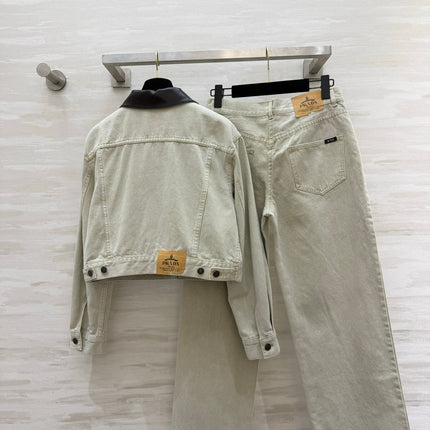 PRADA 26S DENIM JACKET AND WIDE-LEG JEANS SET 1236