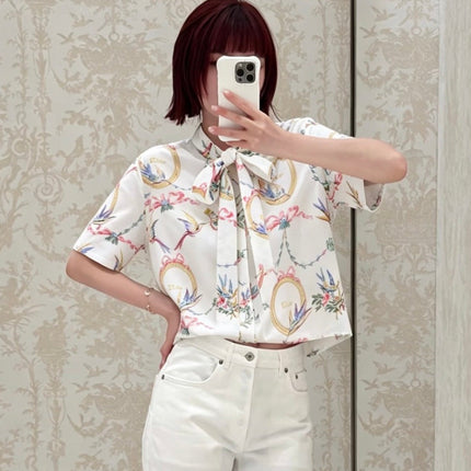 DIOR 26S SHORT-SLEEVE TIE-NECK SHIRT 1706