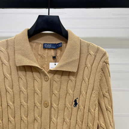 RALPH LAUREN 26S CABLE-KNIT POLO CARDIGAN 751