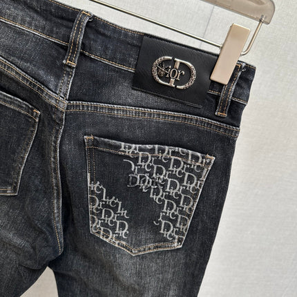 BLACK DENIM JEANS FEATURING THE DIOR OBLIQUE MOTIF ON BACK POCKET