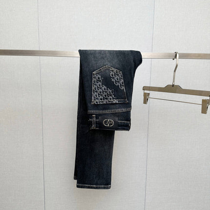 BLACK DENIM JEANS FEATURING THE DIOR OBLIQUE MOTIF ON BACK POCKET