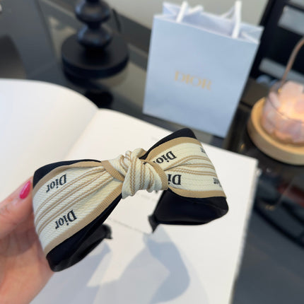 DIOR 26S PADDED HEADBAND IN WHITE AND BLACK FABRIC 511968