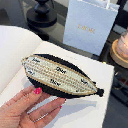 DIOR 26S PADDED HEADBAND IN WHITE AND BLACK FABRIC 511968