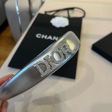 DIOR 26S HEADBAND IN SILVER LAMBSKIN 511970