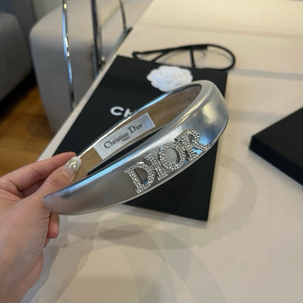 DIOR 26S HEADBAND IN SILVER LAMBSKIN 511970