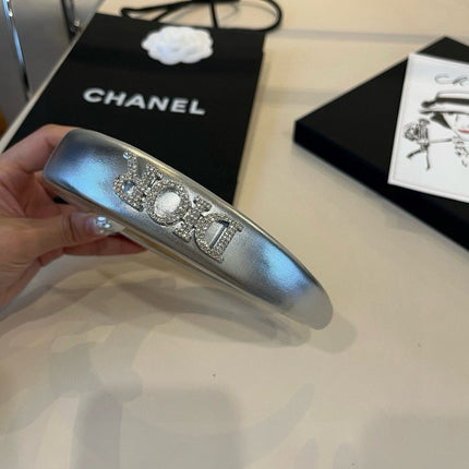 DIOR 26S HEADBAND IN SILVER LAMBSKIN 511970