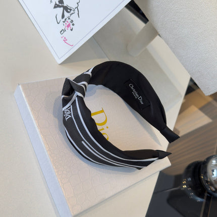 DIOR 26S HEADBAND IN BLACK AND WHITE FABRIC 503047