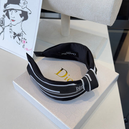 DIOR 26S HEADBAND IN BLACK AND WHITE FABRIC 503047