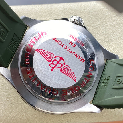 SUPEROCEAN AUTOMATIC 44 BLACK CERAMIC BEZEL GREEN RUBBER STRAP