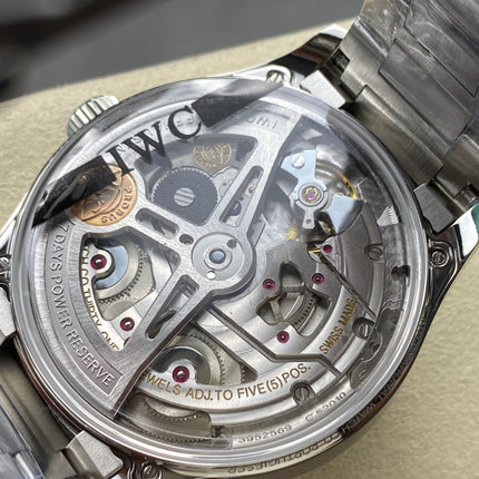 PORTUGIESER AUTOMATIC 42 WATCH SILVER CASE WITH NAVY BLUE DIAL
