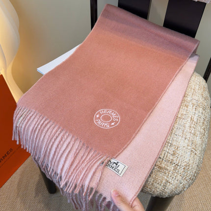 HERMES 26S SCARF 190 IN CASHMERE WOOL BLEND 492189