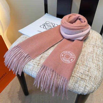 HERMES 26S SCARF 190 IN CASHMERE WOOL BLEND 492189
