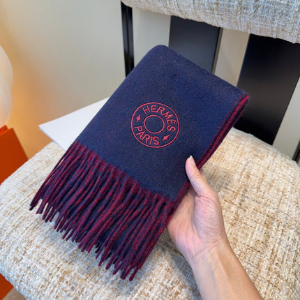 HERMES 26S SCARF 190 IN CASHMERE WOOL BLEND 492190
