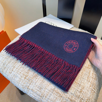 HERMES 26S SCARF 190 IN CASHMERE WOOL BLEND 492190