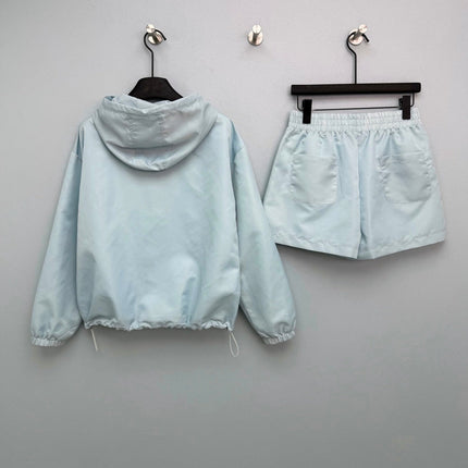 PRADA 26S HOODED WINDBREAKER AND SHORTS SET 1216