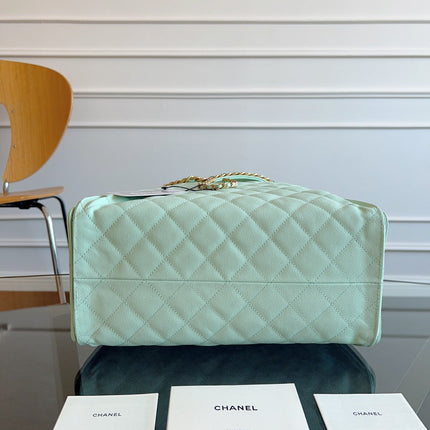 CHANEL 25S HOBO BAG 40 IN SEAFOAM GREEN CAVIAR WITH GOLD HARDWARE