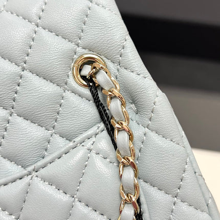 CHANEL 25S FLAP CHARM BAG 13 IN LIGHT BLUE LAMBSKIN