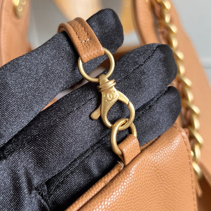 CHANEL 25S HOBO BAG 30 IN CARAMEL BROWN CAVIAR WITH GOLD HARDWARE