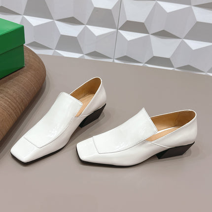 BOTTEGA VENETA 26S VENTURA LOAFERS 40 MM WHITE GLOSSY CALFSKIN