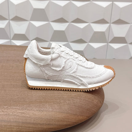 LOEWE 26S FLOW RUNNER SNEAKER IN WHITE DENIM