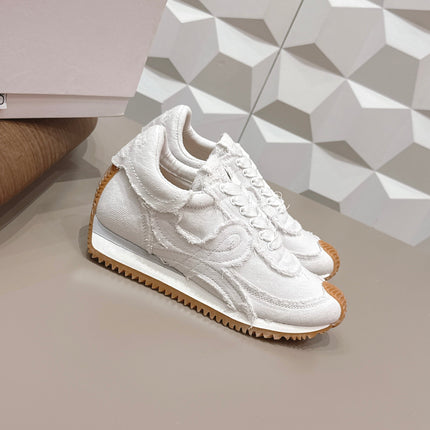 LOEWE 26S FLOW RUNNER SNEAKER IN WHITE DENIM
