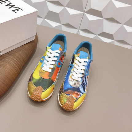 LOEWE 26S FLOW RUNNER SNEAKER IN MULTICOLOR FABRIC AND CALFSKIN STYLE 3