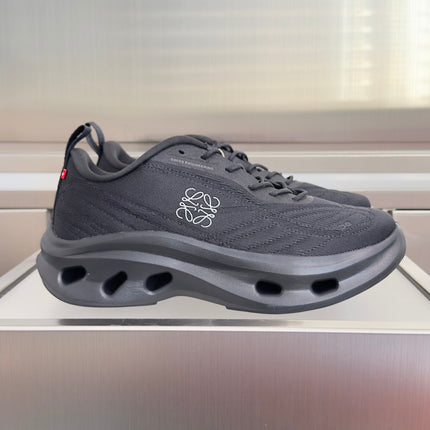 LOEWE 26S CHUNKY SOLE LACE UP SNEAKERS 45MM IN DARK GRAY MESH FABRIC
