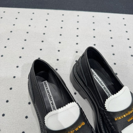 CARTER PLATFORM LOAFER 75MM IN WHITE MIX BLACK COWHIDE
