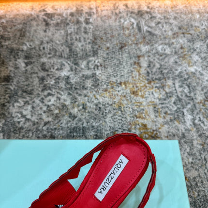 AQUAZZURA 26S SLINGBACK 60 MM IN RED SUEDE