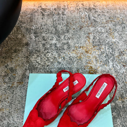 AQUAZZURA 26S SLINGBACK 60 MM IN RED SUEDE