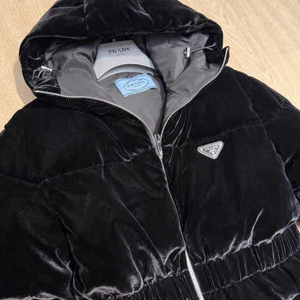 PRADA 26S HOODED VELVET JACKET 1291