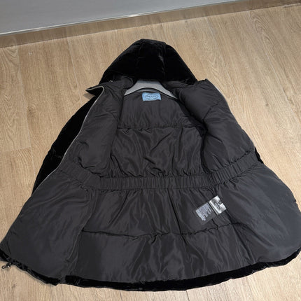 PRADA 26S HOODED VELVET JACKET 1291