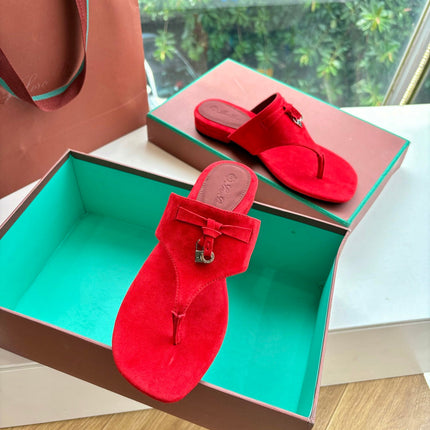 LP THONG SANDALS 25S IN RED SUEDE