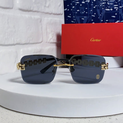 CARTIER 26S RIMLESS RECTANGULAR FRAME IN METAL 436036