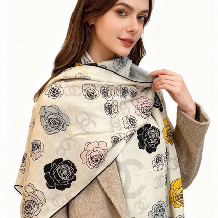 CHANEL 26S SCARF 140 IN SILK AND CASHMERE 313317