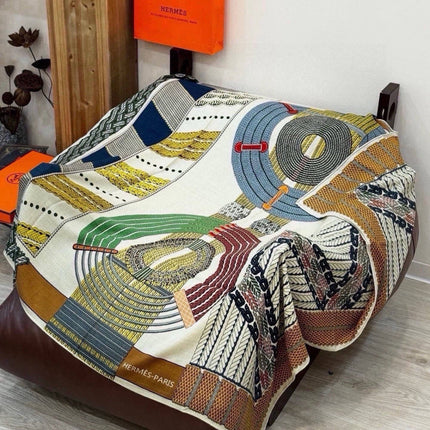 HERMES 26S SCARF 135 IN SILK AND CASHMERE 492304