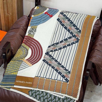 HERMES 26S SCARF 135 IN SILK AND CASHMERE 492304