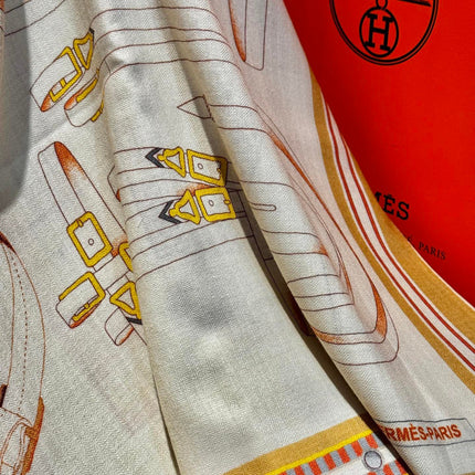 HERMES 26S SCARF 140 IN SILK AND CASHMERE 492440