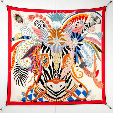 HERMES 26S SCARF 140 IN SILK AND CASHMERE 498507