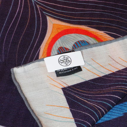 HERMES 26S SCARF 140 IN SILK AND CASHMERE 498508