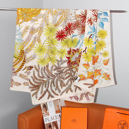 HERMES 26S SCARF 135 IN SILK AND CASHMERE 499968