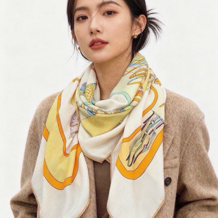 GUCCI 26S SCARF 135 IN CASHMERE AND SILK 504638