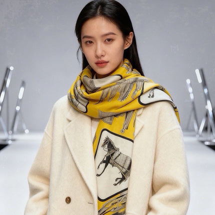 GUCCI 26S SCARF 135 IN CASHMERE AND SILK 504639