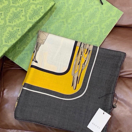 GUCCI 26S SCARF 135 IN CASHMERE AND SILK 504639