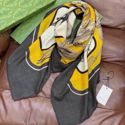 GUCCI 26S SCARF 135 IN CASHMERE AND SILK 504639