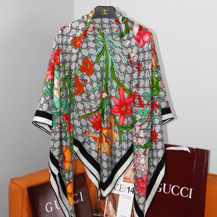 GUCCI 26S SCARF 140 IN CASHMERE AND SILK 504588