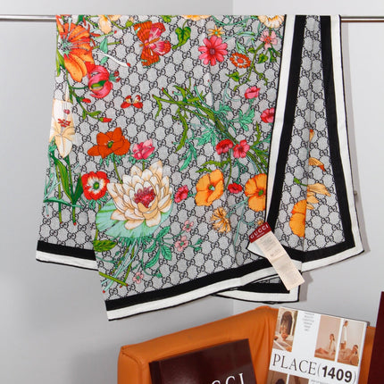 GUCCI 26S SCARF 140 IN CASHMERE AND SILK 504588