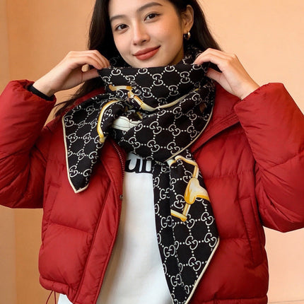 GUCCI 26S SCARF 135 IN CASHMERE AND SILK 504597